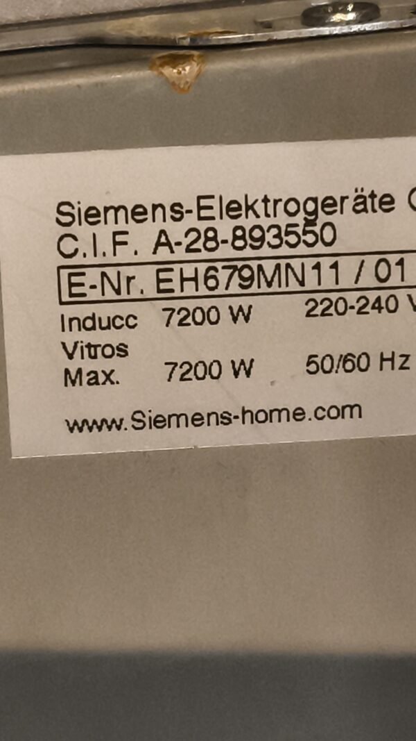 Plaque induction siemens grise