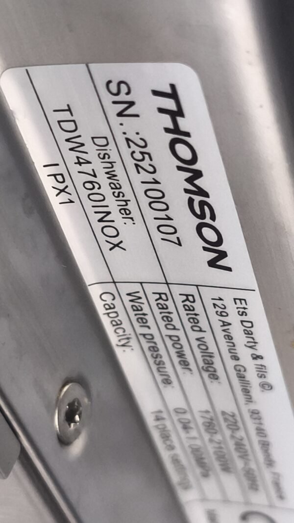 Lave vaisselle Thomson inox