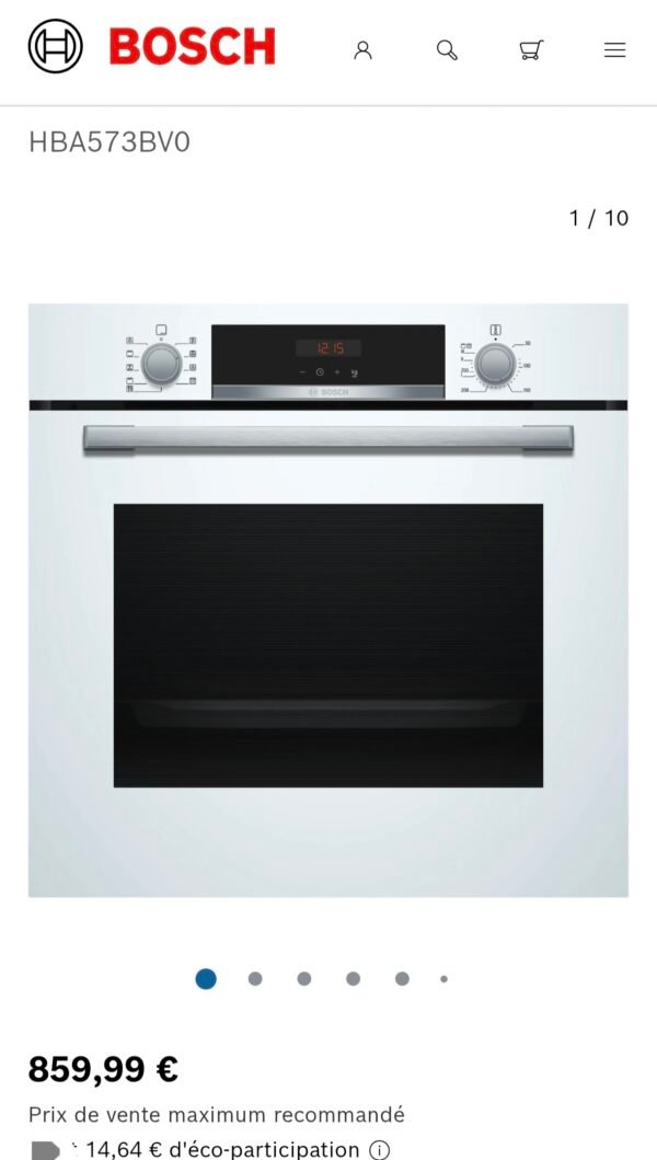 Four encastrable Bosch blanc pyrolyse