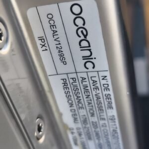 Lave vaisselle Oceanic gris silver