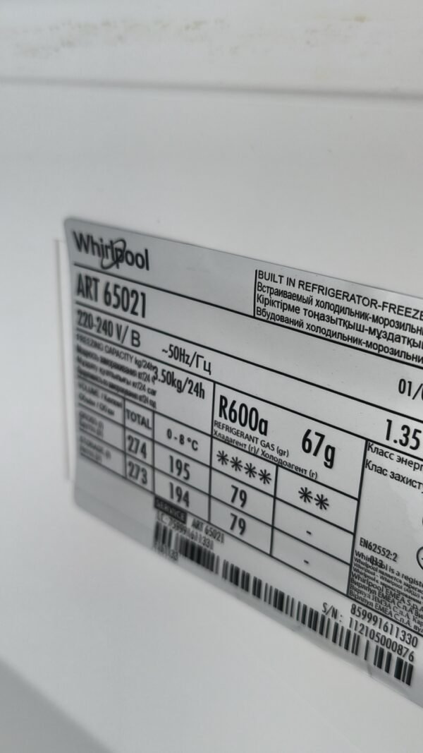 Réfrigérateur encastrable Whirlpool